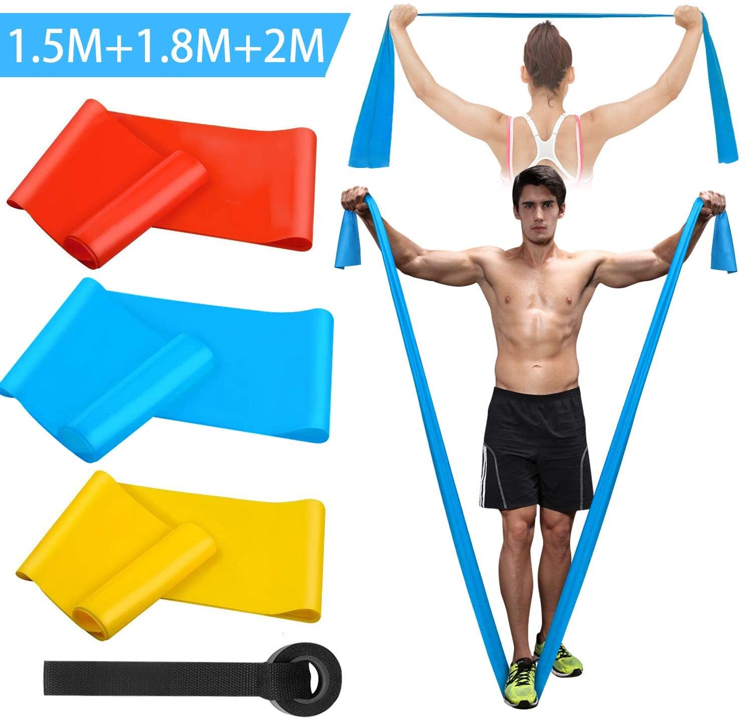 Crossfit Belt - Elastic Fitness Bands 3Pcs Resistance Bands