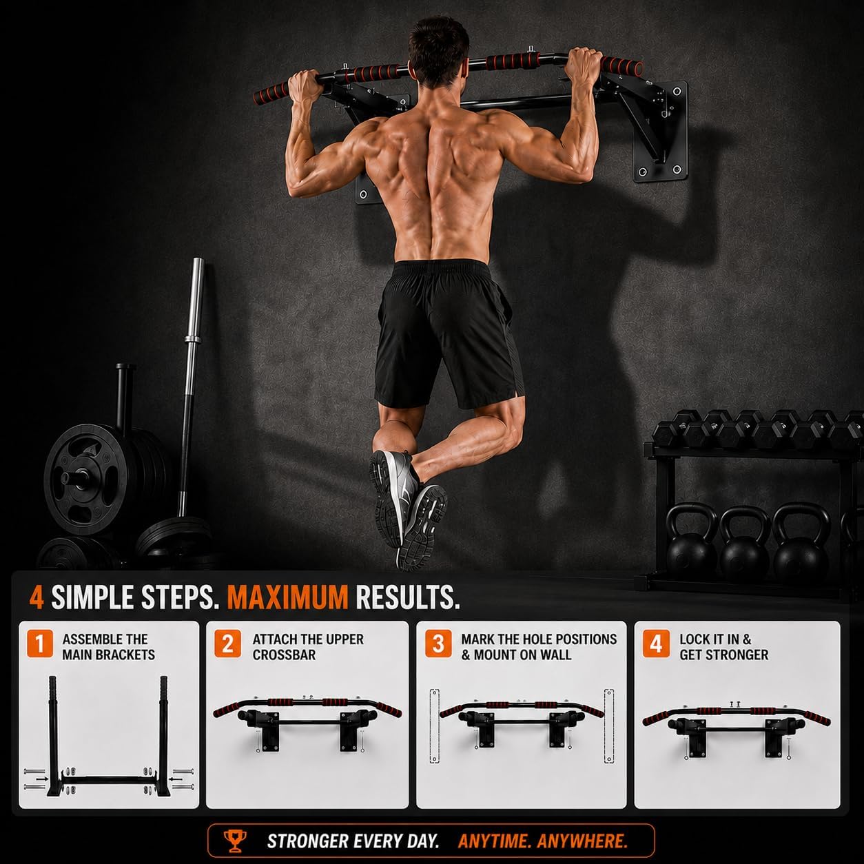 Pull-Up Bar for Home Gym, Wall - Pull Up Bar review and price